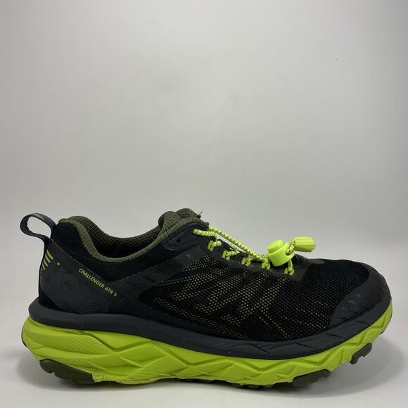 Hoka One One Challenger ATR 5 Running Shoes Mens Size 8 Black Green Athletic - Picture 1 of 12